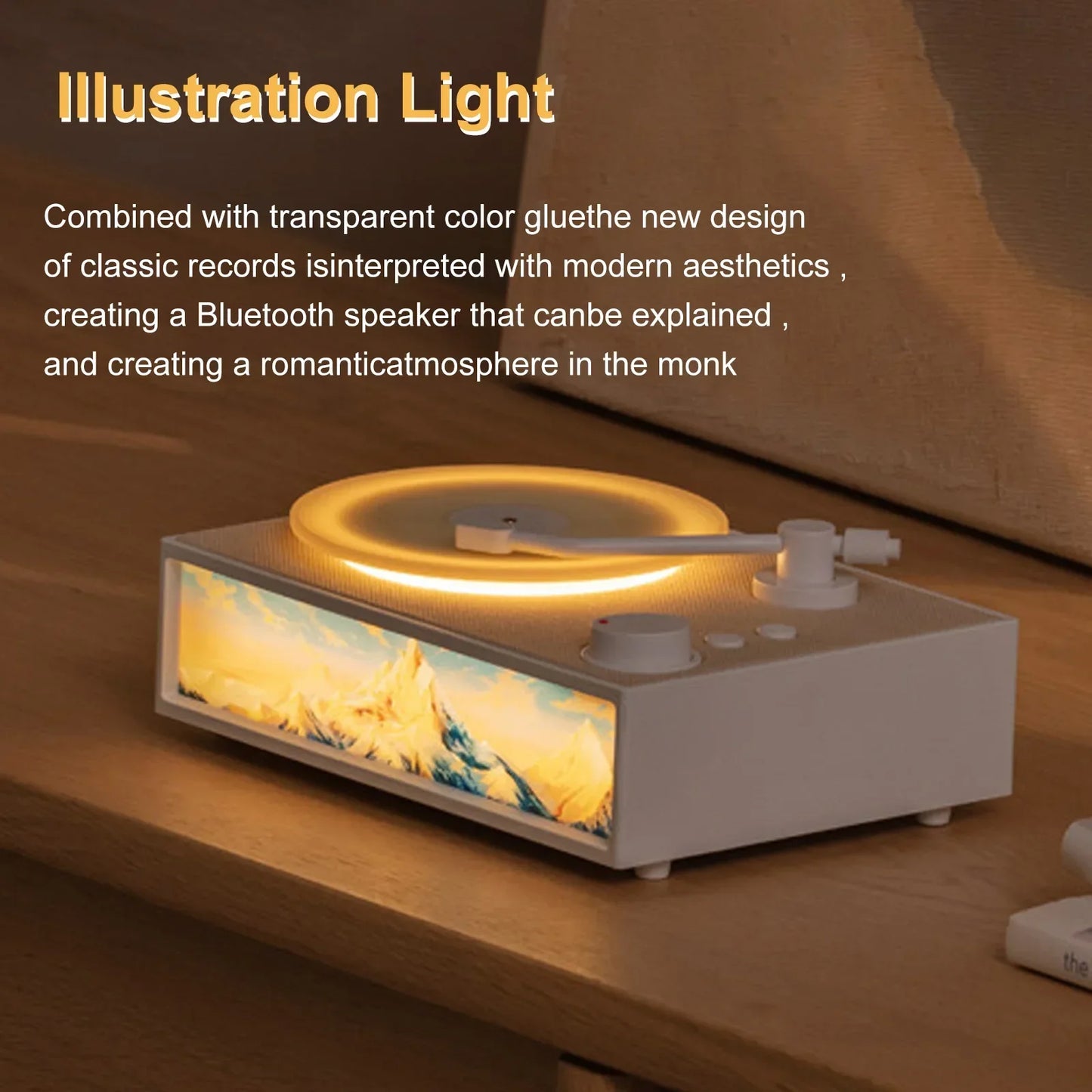 Duft Bluetooth Lautsprecher Retro Vintage Vinyl Bluetooth mit Lichteffekten