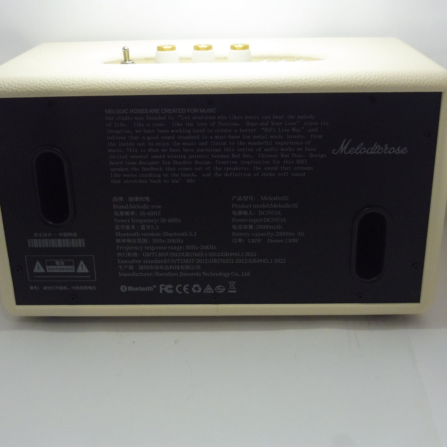 -Melodicrose 2- 130 Watt Vintage Verstärker mit 20.000mAh Akku für unterwegs