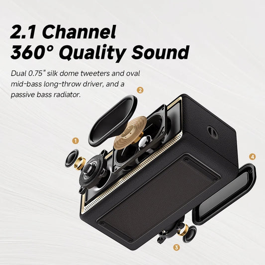 Edifier ES60 vintage/retro  Bluetooth Lautsprecher 36W RMS Outdoor IP66 Spritzwasser geschützt